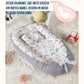 Cosulet Bebelusi pentru Dormit tip Baby Nest, cu Doua Fete, 0-24 Luni, 90x55cm, Husa Bumbac, Confort & Siguranta, Alb/Gri deschis