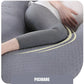 Perna Gravide si Alaptare 3 in 1, Multifunctionala, Forma de L, Sustinere pentru Burta, Spate, Solduri, Picioare, Bebelus, Relaxare, Husa detasabila, Gri deschis