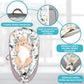 Cosulet Bebelusi pentru Dormit tip Baby Nest, cu Doua Fete, 0-24 Luni, 90x55cm, Husa Bumbac, Confort & Siguranta, Alb/Gri Bej