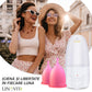 Set Sterilizator Cupe Menstruale + 2 Cupe Menstruale Reutilizabile 25ml & 30ml, Linovit®, Dispozitiv de Igienizare cu Aburi Compatibil cu Majoritatea Cupelor Menstruale, 100% Silicon Medical, Fara BPA, Fara Scurgeri, Roz