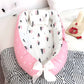 Cosulet Bebelusi pentru Dormit tip Baby Nest, cu Doua Fete, 0-24 Luni, 90x55cm, Husa Bumbac, Confort & Siguranta, Alb/Roz