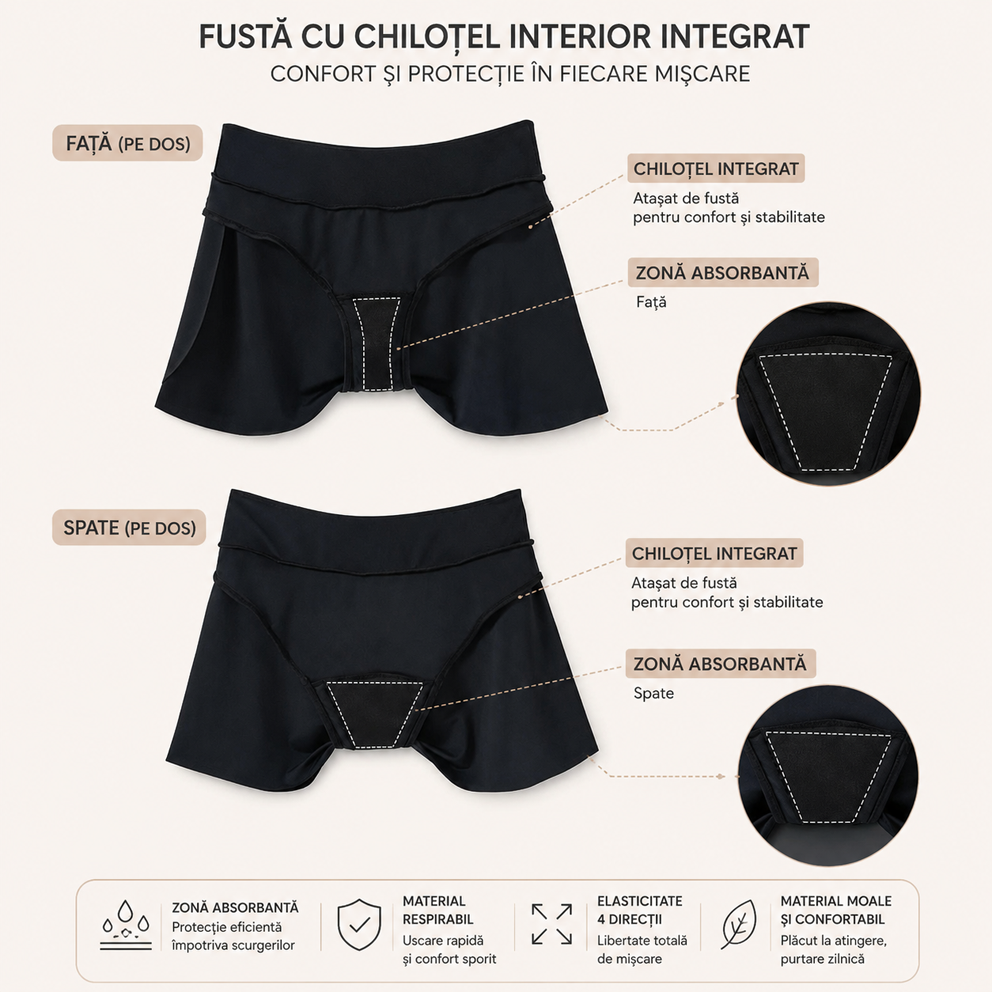 Slip de baie menstrual tip fusta - Jasmine - Linovit Store