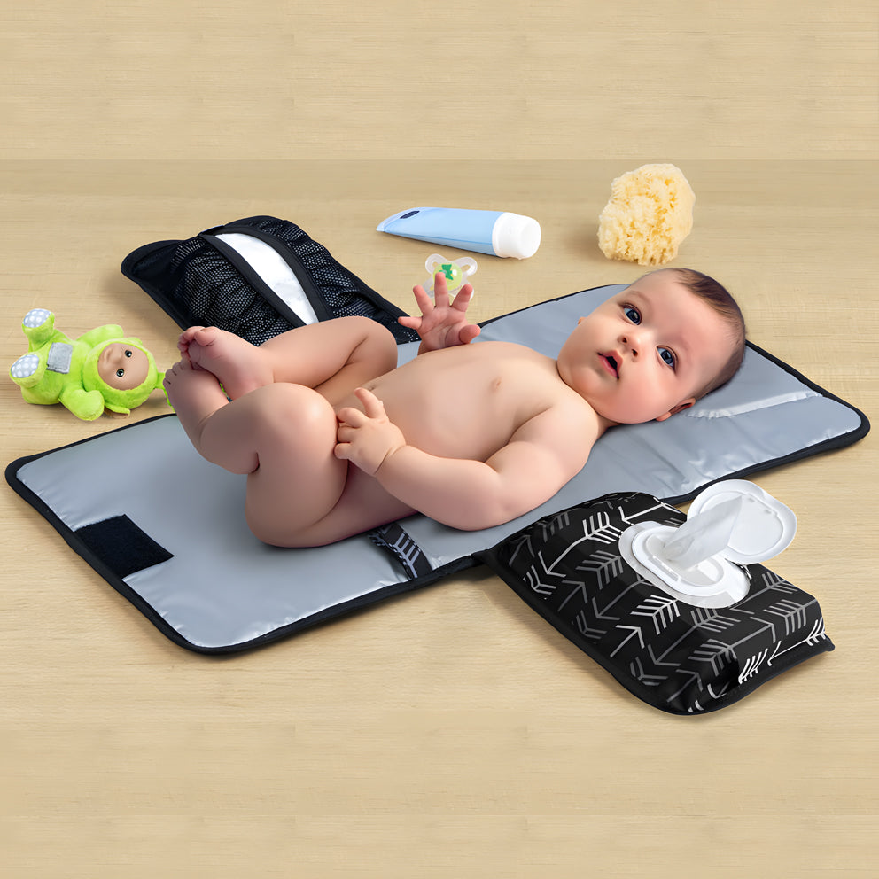 Saltea de Înfășat Portabilă pentru Bebeluși cu Pernă Memory Foam și Buzunare | LINOVIT® - Linovit Store