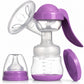 Pompa de san manuala 2 in1 cu biberon, Linovit®, 150 ml, 3 niveluri de aspirare, Cupa moale din silicon, Fara BPA, Roz - Linovit Store