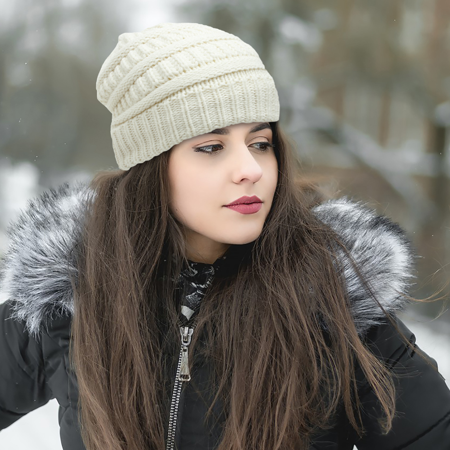 Fes de iarnă cu interior din satin pentru protecția părului - Linovit Store
