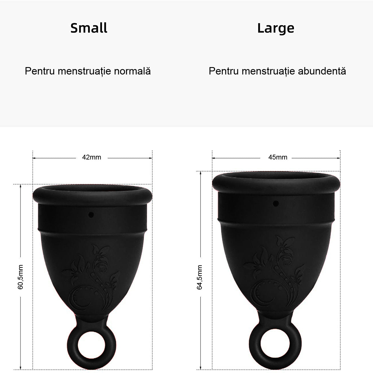 Cupă Menstruală Ring, Negru, mărimea L - Linovit Store